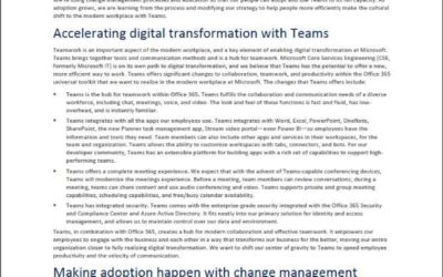 Microsoft Teams increases collaboration in the modern workplace at Microsoft